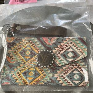 Sandra Ling Upcycled Leather Wristlet NIP